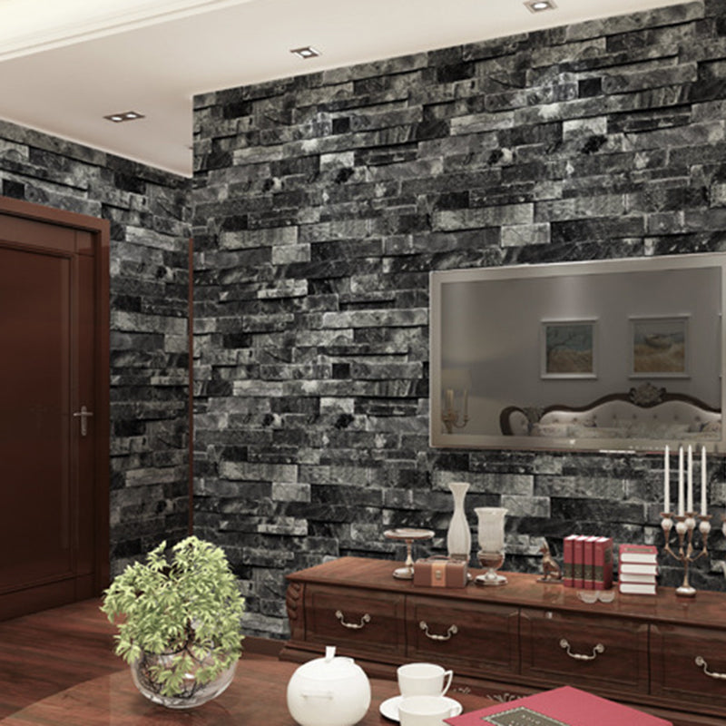 Faux Brick Wallpaper Roll Waterproof Industrial Living Room Wall Decor, 57.1-sq ft Clearhalo 'Industrial wall decor' 'Industrial' 'Wallpaper' Wall Decor' 1696895