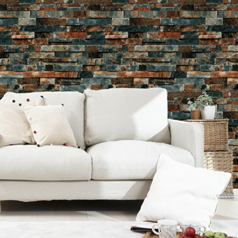 Faux Brick Wallpaper Roll Waterproof Industrial Living Room Wall Decor, 57.1-sq ft Brick Red 1 Set Clearhalo 'Industrial wall decor' 'Industrial' 'Wallpaper' Wall Decor' 1696898
