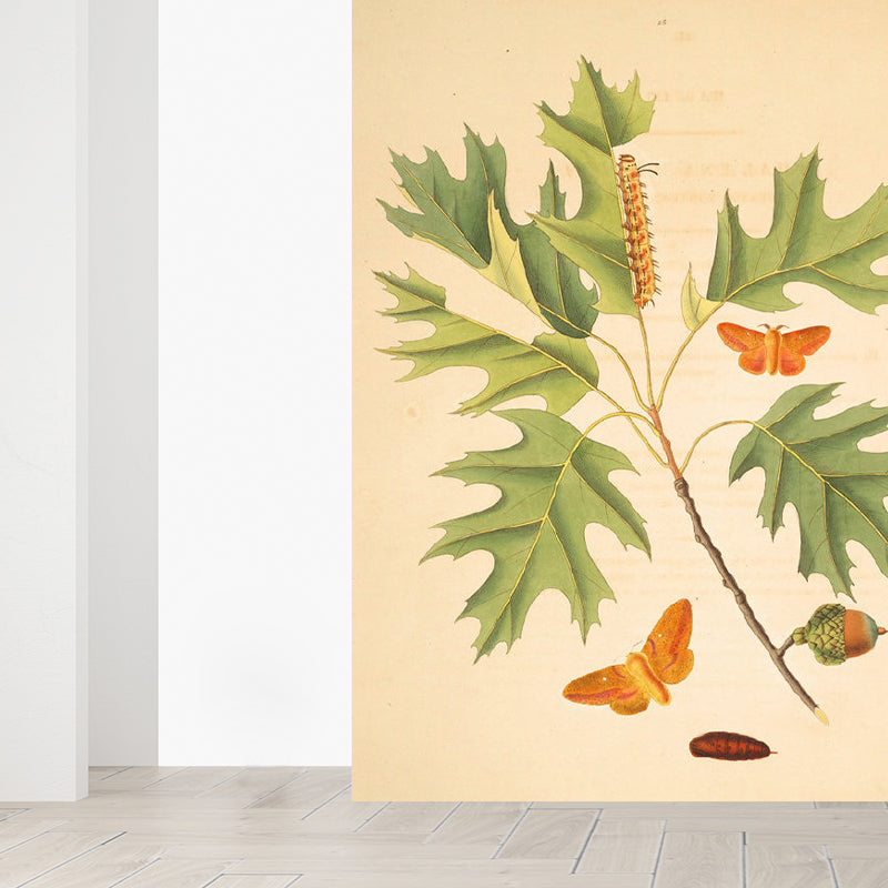 Giant Contemporary Wall Mural in Beige Tree Branch Wall Covering, Custom Printed Beige Design 1 Clearhalo 'Wall Decor' 'Wall Mural' 1696992