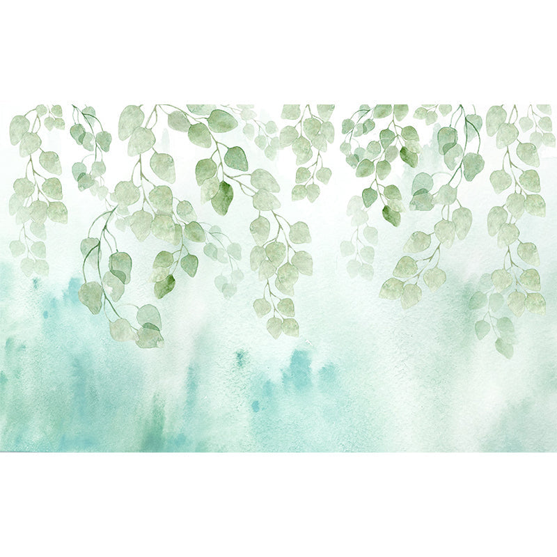 Light Color Flower Branch Mural Moisture Resistant Contemporary Bathroom Wall Art Clearhalo 'Wall Decor' 'Wall Mural' 1697581