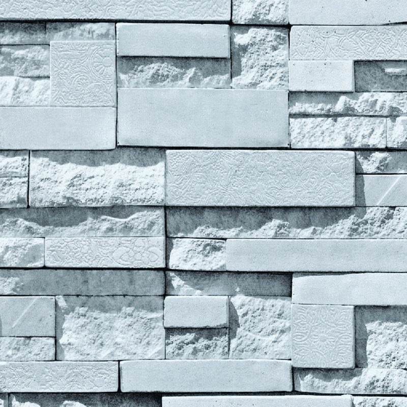 Patterned Bricks and Rocks Wallpaper Light Color Steampunk Wall Covering for Home Clearhalo 'Industrial wall decor' 'Industrial' 'Wallpaper' Wall Decor' 1697704