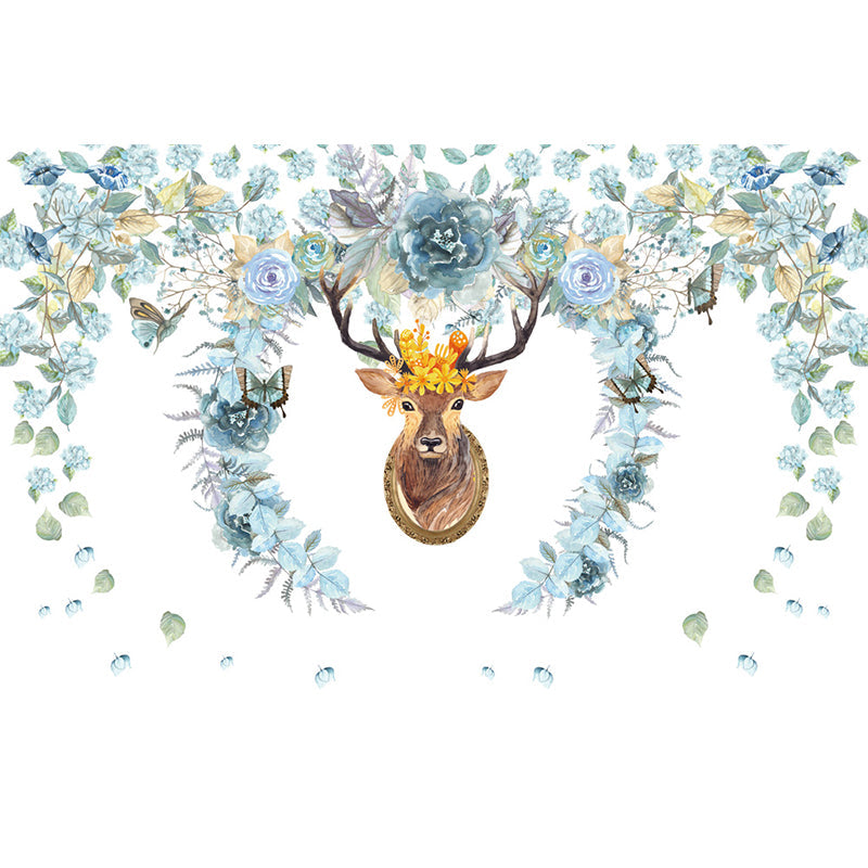 Stain Resistant Reindeer Mural Non-Woven Texture Modern Wall Decor for Girls Room Clearhalo 'Wall Decor' 'Wall Mural' 1697783