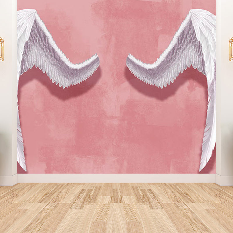 Huge Wing Mural Wallpaper Moisture Resistant Modern Girls Bedroom Wall Art in Pastel Color Clearhalo 'Wall Decor' 'Wall Mural' 1697921