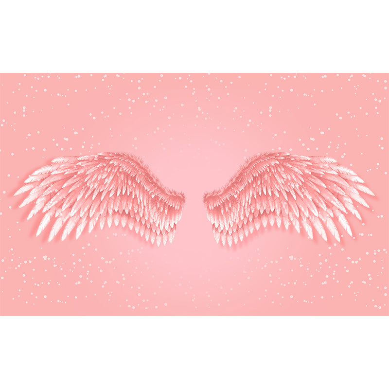 Huge Wing Mural Wallpaper Moisture Resistant Modern Girls Bedroom Wall Art in Pastel Color Clearhalo 'Wall Decor' 'Wall Mural' 1697933