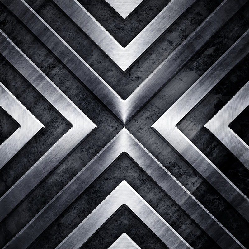 Gray Geometry Pattern Mural Moisture Resistant Industrial Bathroom Wall Covering Clearhalo 'Wall Decor' 'Wall Mural' 1698166