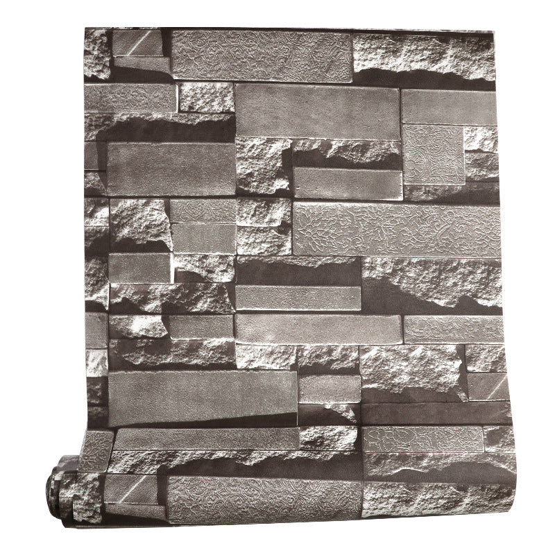 PVC Unpasted Wallpaper Roll Industrial Brick and Rock Print Wall Art for Dining Room Clearhalo 'Industrial wall decor' 'Industrial' 'Wallpaper' Wall Decor' 1698710