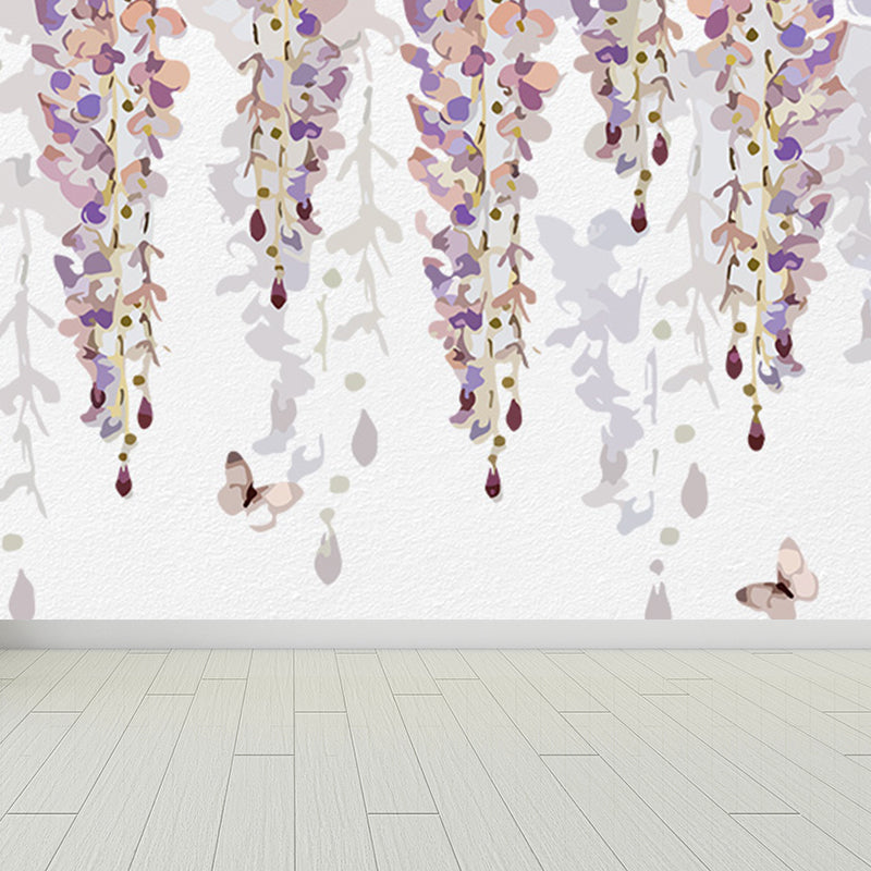 Non-Woven Cloth Decorative Mural Decal Modern Vine Wall Covering in Pastel Color Clearhalo 'Wall Decor' 'Wall Mural' 1699387