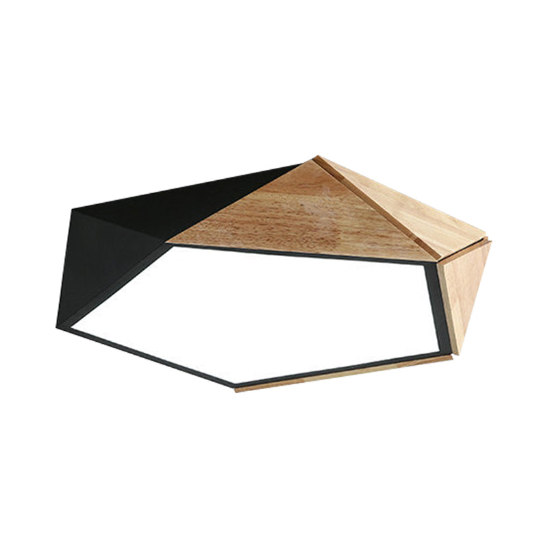 Geometric Flush Mount Lamp Contemporary Metal LED White/Black Ceiling Mounted Light for Living Room in Warm/White, 16.5"/20.5" Wide Clearhalo 'Ceiling Lights' 'Close To Ceiling Lights' 'Close to ceiling' 'Flush mount' Lighting' 169946