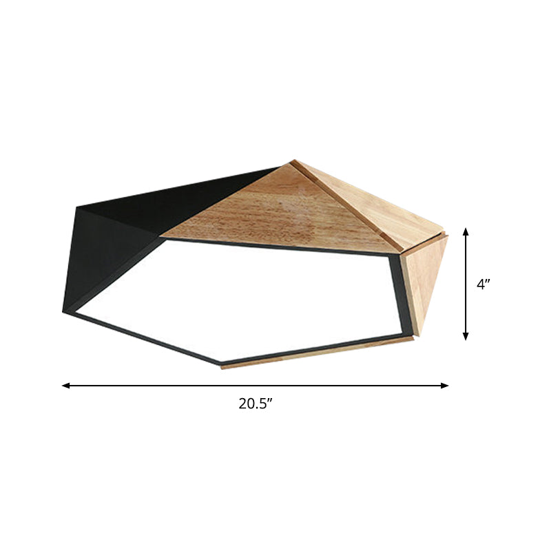 Geometric Flush Mount Lamp Contemporary Metal LED White/Black Ceiling Mounted Light for Living Room in Warm/White, 16.5"/20.5" Wide Clearhalo 'Ceiling Lights' 'Close To Ceiling Lights' 'Close to ceiling' 'Flush mount' Lighting' 169947