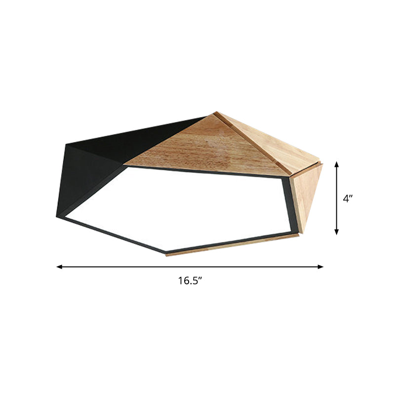 Geometric Flush Mount Lamp Contemporary Metal LED White/Black Ceiling Mounted Light for Living Room in Warm/White, 16.5"/20.5" Wide Clearhalo 'Ceiling Lights' 'Close To Ceiling Lights' 'Close to ceiling' 'Flush mount' Lighting' 169948