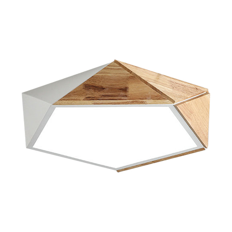 Geometric Flush Mount Lamp Contemporary Metal LED White/Black Ceiling Mounted Light for Living Room in Warm/White, 16.5"/20.5" Wide Clearhalo 'Ceiling Lights' 'Close To Ceiling Lights' 'Close to ceiling' 'Flush mount' Lighting' 169950