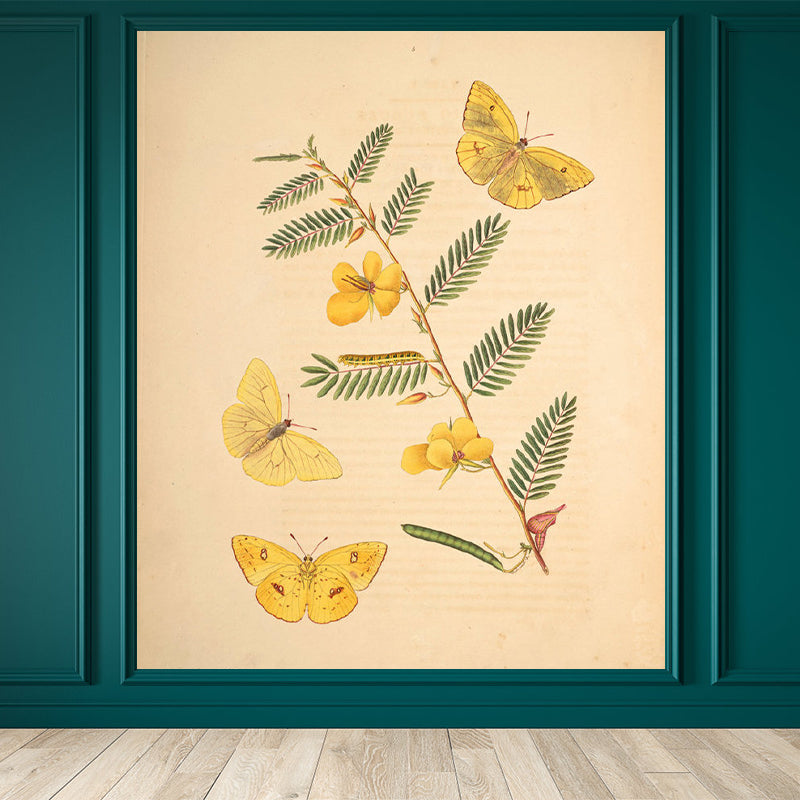 Extra Large Botanical Mural Beige Non-Woven Wall Art for Home Decor, Personalised Beige Design 4 Clearhalo 'Wall Decor' 'Wall Mural' 1699521