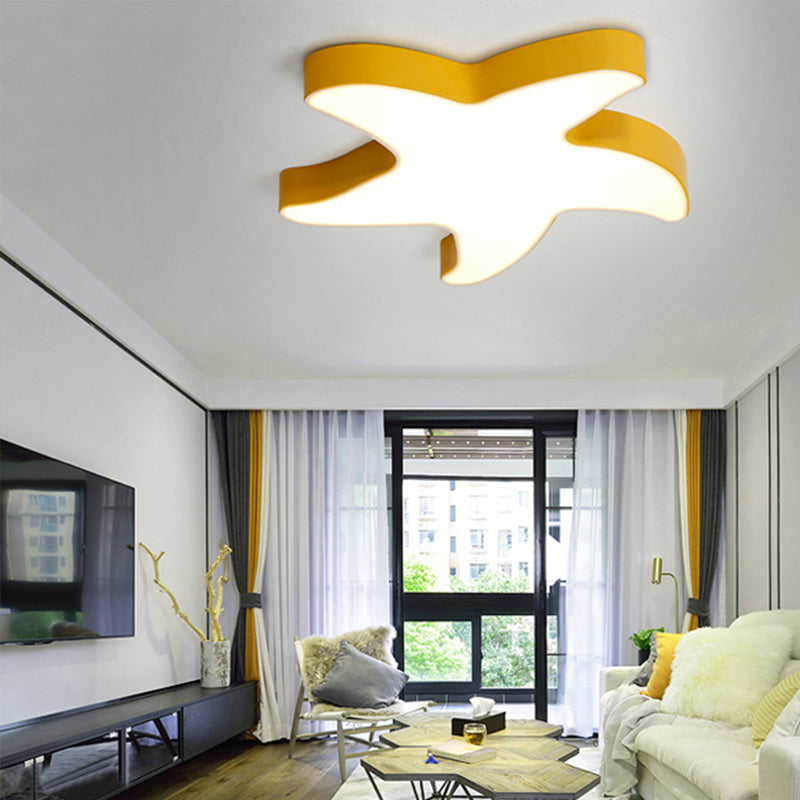 Macaron Loft Starfish Flush Mount Light Acrylic Candy Colored Ceiling Light Clearhalo 'Ceiling Lights' 'Close To Ceiling Lights' 'Close to ceiling' 'Flush mount' Lighting' 170359