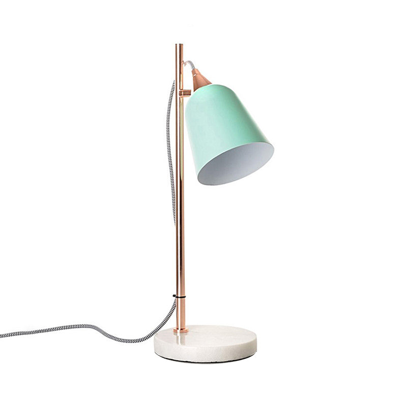 Gray/Pink Cup Shaped Desk Lighting Nordic Style 1 Bulb Metal Desk Lamp with Marble Base for Study Room Clearhalo 'Lamps' 'Table Lamps' Lighting' 170385