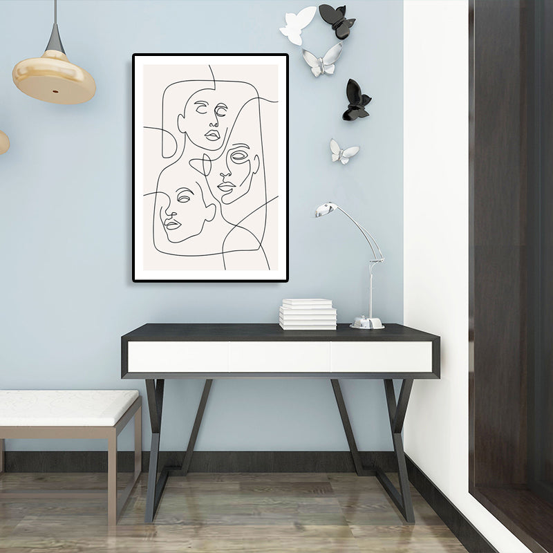 Textured Figure Print Canvas Minimalism Style Canvas Wall Art Decor, Multiple Sizes Clearhalo 'Art Gallery' 'Canvas Art' 'Contemporary Art Gallery' 'Contemporary Art' 'Minimalism' 'Minimalist Art Gallery' 'Scandinavian' Arts' 1704268