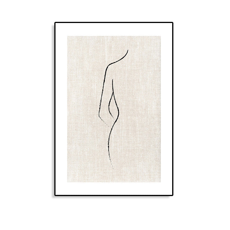Textured Figure Print Canvas Minimalism Style Canvas Wall Art Decor, Multiple Sizes Clearhalo 'Art Gallery' 'Canvas Art' 'Contemporary Art Gallery' 'Contemporary Art' 'Minimalism' 'Minimalist Art Gallery' 'Scandinavian' Arts' 1704280