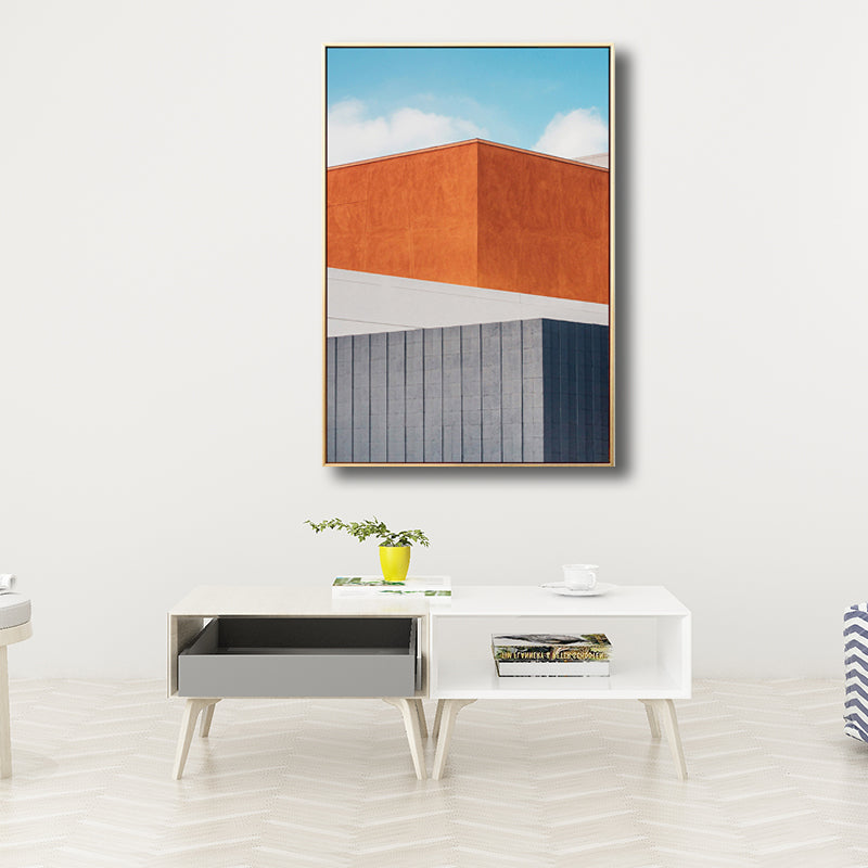 Outdoor Building Painting Nordic Style Canvas Wall Art Print, Multiple Sizes Options