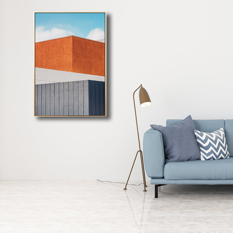 Outdoor Building Painting Nordic Style Canvas Wall Art Print, Multiple Sizes Options