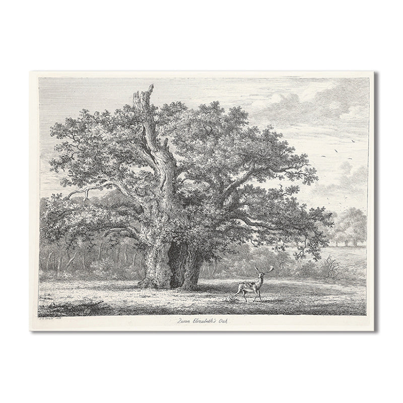 Canvas Gray Painting Traditional Style Tree Wall Art Decor, Multiple Sizes Options Clearhalo 'Art Gallery' 'Canvas Art' 'Contemporary Art Gallery' 'Contemporary Art' 'Minimalism' 'Minimalist Art Gallery' 'Scandinavian' Arts' 1704787