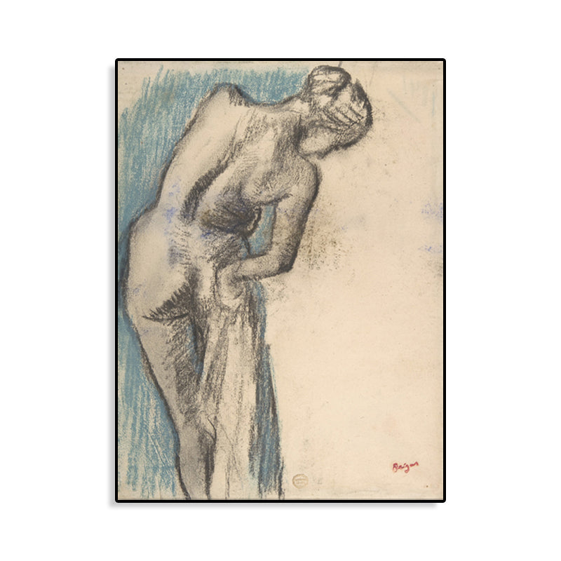 Gray Dancing Girl Painting Textured Wall Art Print for Guest Room, Multiple Sizes Clearhalo 'Art Gallery' 'Canvas Art' 'Contemporary Art Gallery' 'Contemporary Art' 'Minimalism' 'Minimalist Art Gallery' 'Scandinavian' Arts' 1704816