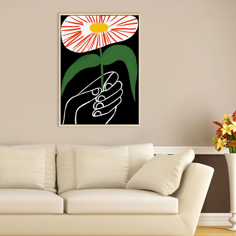 Pencil Drawing Entertainment Wall Art for House Interior, Pastel Color, Textured Red Clearhalo 'Art Gallery' 'Canvas Art' 'Contemporary Art Gallery' 'Contemporary Art' 'Minimalism' 'Minimalist Art Gallery' 'Scandinavian' Arts' 1704883
