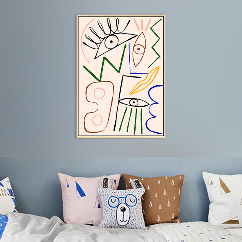 Pencil Drawing Entertainment Wall Art for House Interior, Pastel Color, Textured Clearhalo 'Art Gallery' 'Canvas Art' 'Contemporary Art Gallery' 'Contemporary Art' 'Minimalism' 'Minimalist Art Gallery' 'Scandinavian' Arts' 1704892