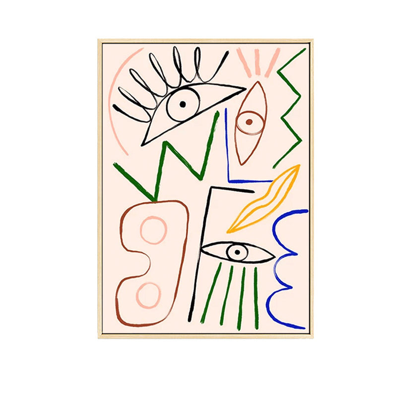 Pencil Drawing Entertainment Wall Art for House Interior, Pastel Color, Textured Clearhalo 'Art Gallery' 'Canvas Art' 'Contemporary Art Gallery' 'Contemporary Art' 'Minimalism' 'Minimalist Art Gallery' 'Scandinavian' Arts' 1704893