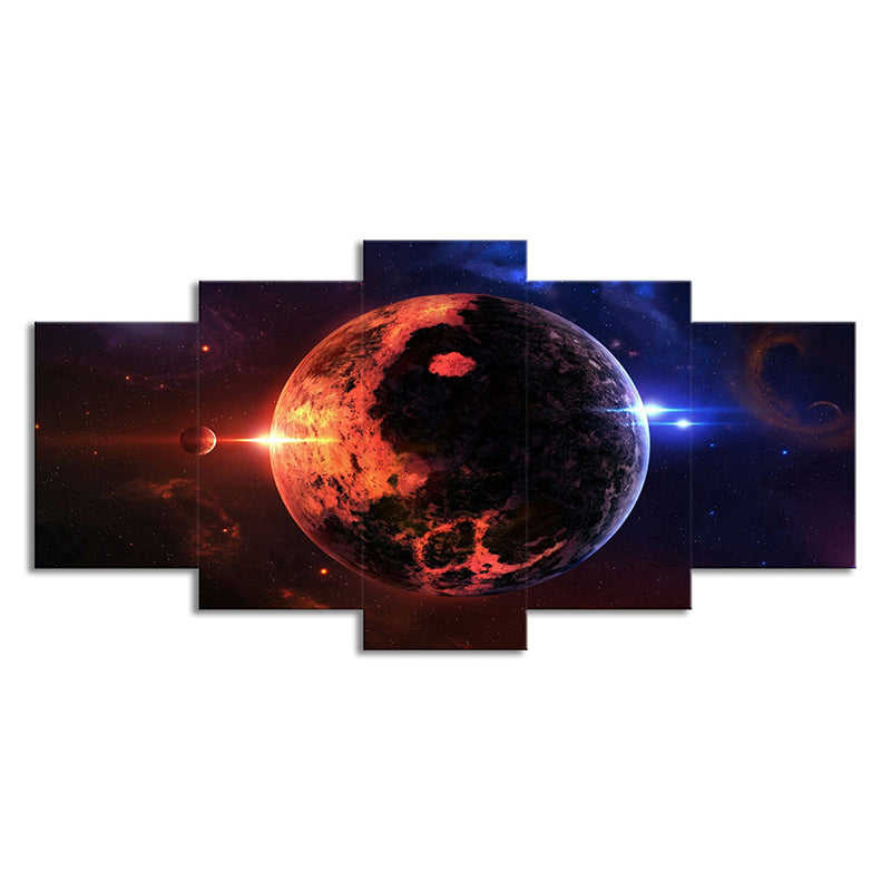 Space Planet Canvas Wall Art Science Fiction Multi-Piece Wall Decor for Kids Bedroom Clearhalo 'Art Gallery' 'Canvas Art' 'Kids' Arts' 1705010