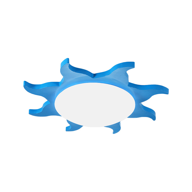 Sun Shaped Flush Ceiling Light Cartoon Wood Acrylic Ceiling Light for Kindergarten Clearhalo 'Ceiling Lights' 'Close To Ceiling Lights' 'Close to ceiling' 'Flush mount' Lighting' 170513