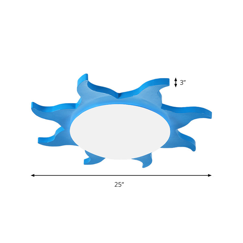 Sun Shaped Flush Ceiling Light Cartoon Wood Acrylic Ceiling Light for Kindergarten Clearhalo 'Ceiling Lights' 'Close To Ceiling Lights' 'Close to ceiling' 'Flush mount' Lighting' 170514