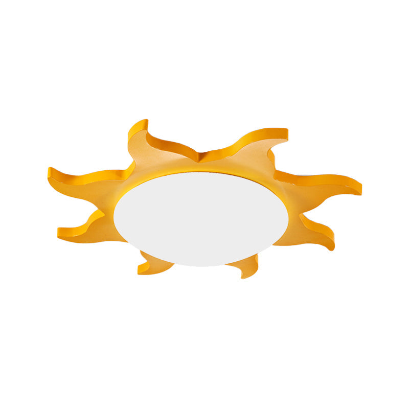 Sun Shaped Flush Ceiling Light Cartoon Wood Acrylic Ceiling Light for Kindergarten Clearhalo 'Ceiling Lights' 'Close To Ceiling Lights' 'Close to ceiling' 'Flush mount' Lighting' 170517