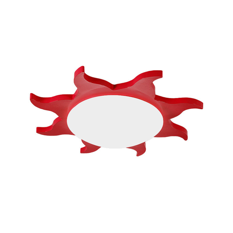 Sun Shaped Flush Ceiling Light Cartoon Wood Acrylic Ceiling Light for Kindergarten Clearhalo 'Ceiling Lights' 'Close To Ceiling Lights' 'Close to ceiling' 'Flush mount' Lighting' 170520