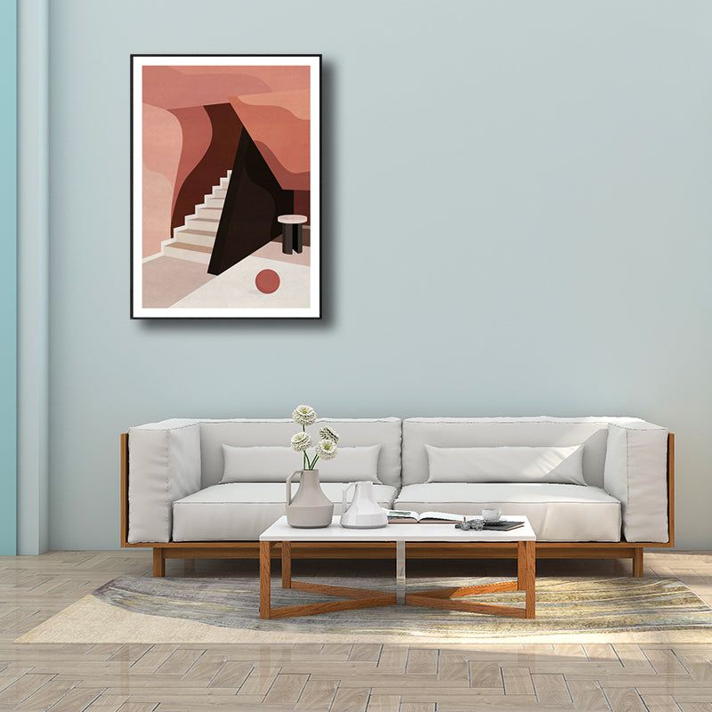 Stairs Wall Decor Scandinavian Style Textured Living Room Canvas, Multiple Sizes Clearhalo 'Arts' 'Canvas Art' 1705349
