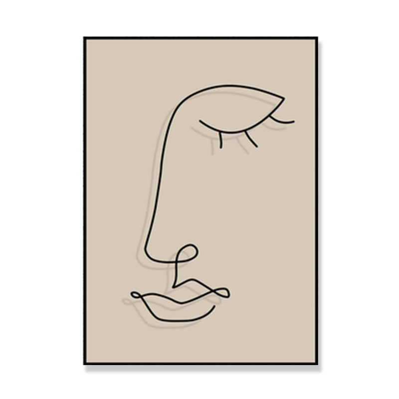 Brown Pencil Sketch Canvas Art Line Drawing Minimalist Textured Wall Decor for Room Clearhalo 'Art Gallery' 'Canvas Art' 'Contemporary Art Gallery' 'Contemporary Art' 'Minimalism' 'Minimalist Art Gallery' 'Scandinavian' Arts' 1705857