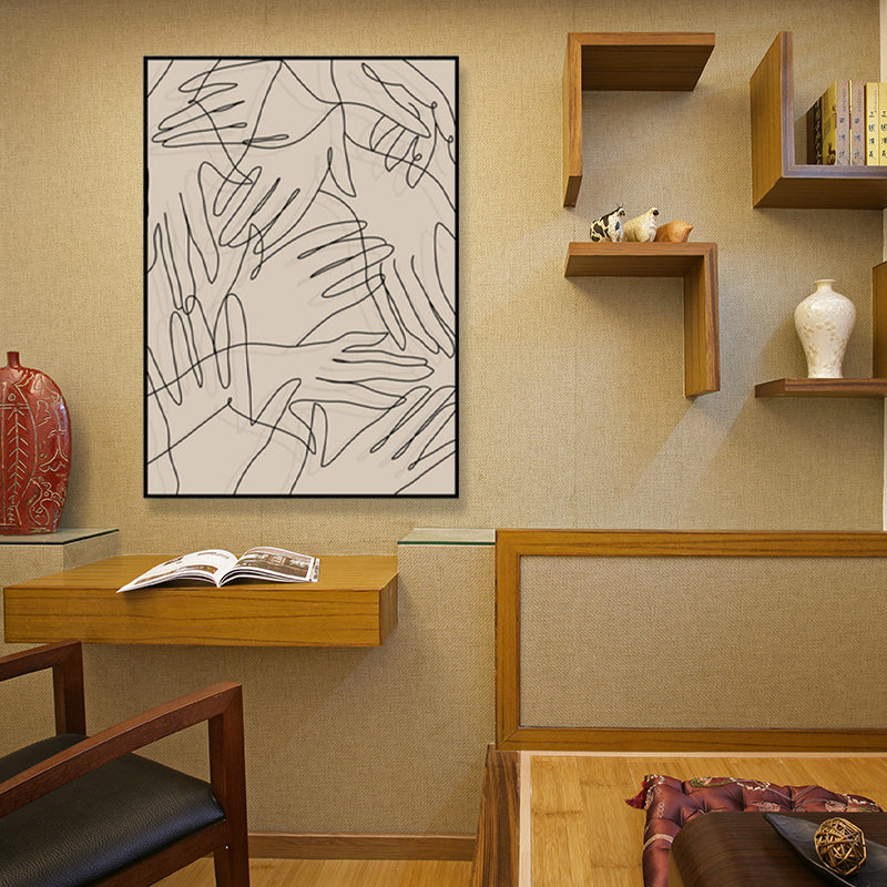 Brown Pencil Sketch Canvas Art Line Drawing Minimalist Textured Wall Decor for Room Clearhalo 'Art Gallery' 'Canvas Art' 'Contemporary Art Gallery' 'Contemporary Art' 'Minimalism' 'Minimalist Art Gallery' 'Scandinavian' Arts' 1705866