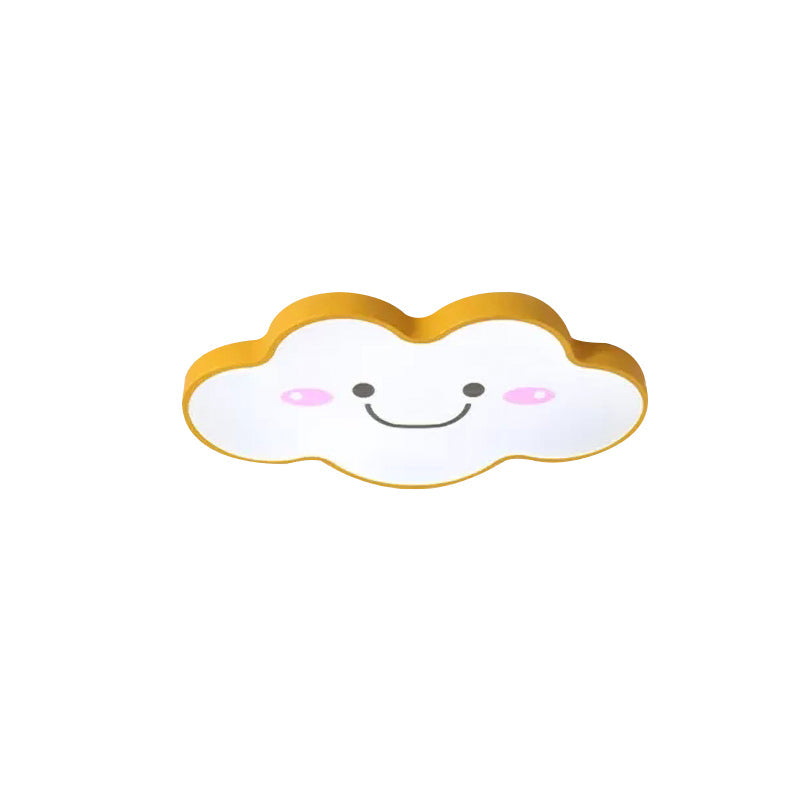 Kids Bedroom Smiling Cloud Ceiling Mount Light Acrylic Nordic Style Ceiling Fixture Yellow Clearhalo 'Ceiling Lights' 'Close To Ceiling Lights' 'Close to ceiling' 'Flush mount' Lighting' 170594