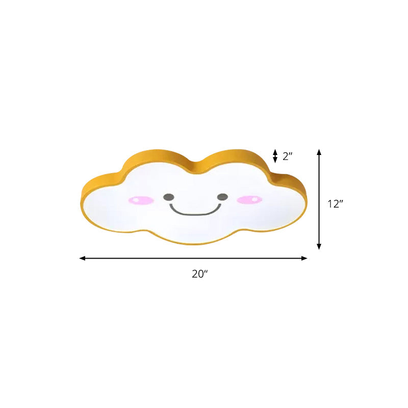 Kids Bedroom Smiling Cloud Ceiling Mount Light Acrylic Nordic Style Ceiling Fixture Clearhalo 'Ceiling Lights' 'Close To Ceiling Lights' 'Close to ceiling' 'Flush mount' Lighting' 170596