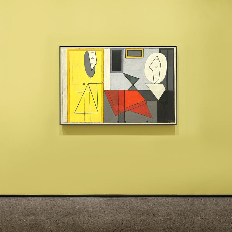 Picasso Geometric Figure Wall Art Synthetic Cubism Textured House Interior Canvas Clearhalo 'Art Gallery' 'Canvas Art' 'Contemporary Art Gallery' 'Contemporary Art' 'Minimalism' 'Minimalist Art Gallery' 'Scandinavian' Arts' 1705960