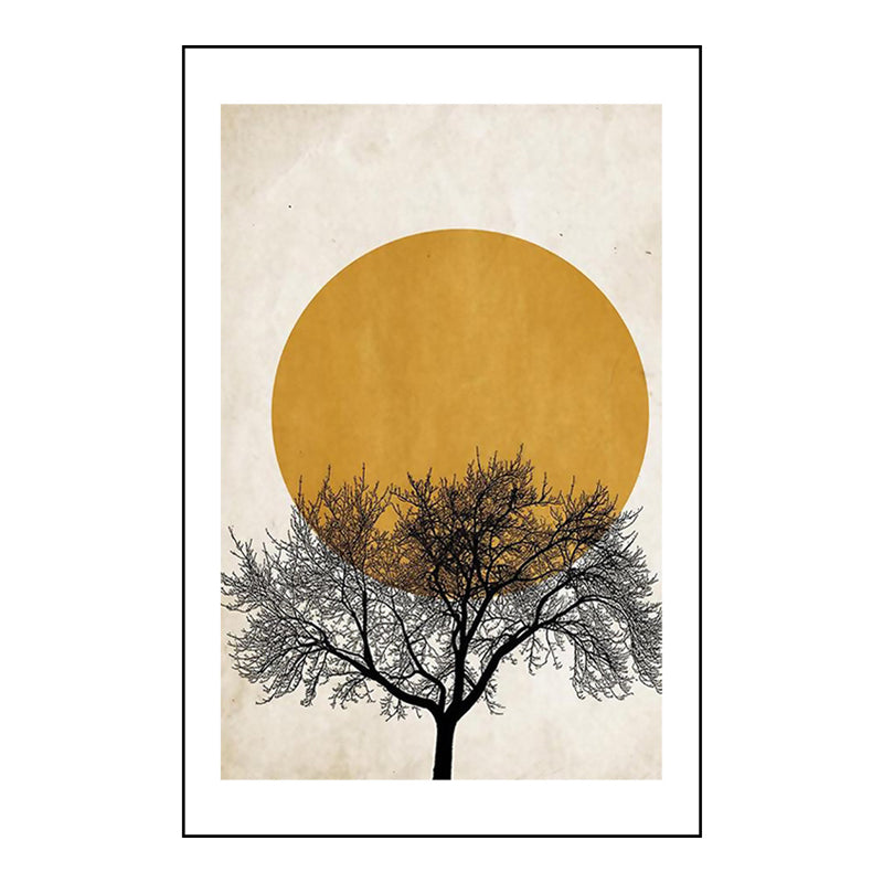 Kids Style Full Moon Painting Children Bedroom Wall Art in Yellow, Multiple Sizes Clearhalo 'Art Gallery' 'Canvas Art' 'Kids' Arts' 1706522