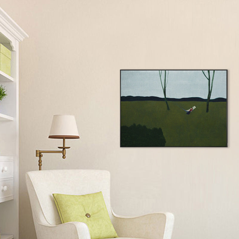 Farmhouse Natural Scenery Wall Art Dark Color Textured Canvas Print for Living Room Clearhalo 'Art Gallery' 'Canvas Art' 'Country Art Gallery' 'French Country' 'Rustic' Arts' 1706685