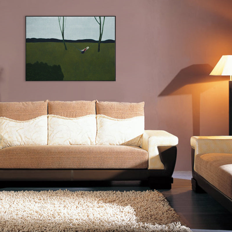 Farmhouse Natural Scenery Wall Art Dark Color Textured Canvas Print for Living Room Clearhalo 'Art Gallery' 'Canvas Art' 'Country Art Gallery' 'French Country' 'Rustic' Arts' 1706686