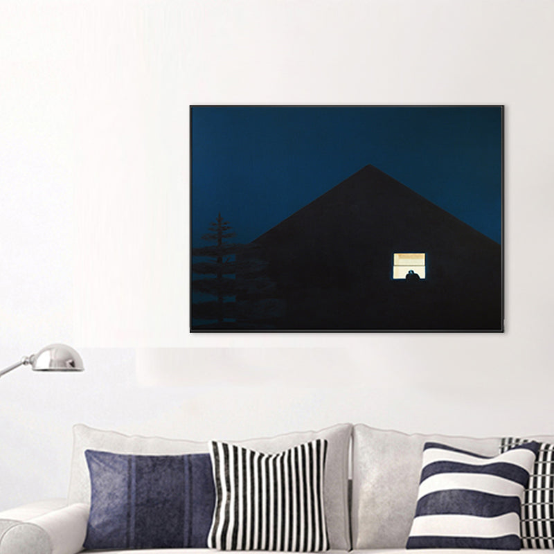 Farmhouse Natural Scenery Wall Art Dark Color Textured Canvas Print for Living Room Clearhalo 'Art Gallery' 'Canvas Art' 'Country Art Gallery' 'French Country' 'Rustic' Arts' 1706693