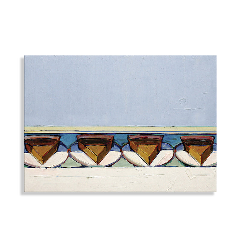 Blue Tasty Cakes Painting Traditional Style Textured Wall Art Print for Living Room Clearhalo 'Art Gallery' 'Canvas Art' 'Traditional' Arts' 1706712