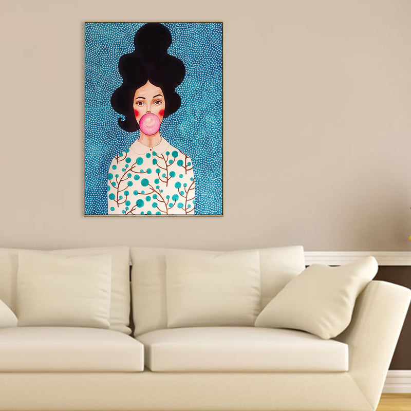 Illustration Figure Drawing Canvas Wall Art for Family Room, Pastel Color, Textured Clearhalo 'Art Gallery' 'Canvas Art' 'Kids' Arts' 1706738