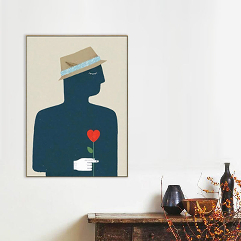 Illustration Figure Drawing Canvas Wall Art for Family Room, Pastel Color, Textured Clearhalo 'Art Gallery' 'Canvas Art' 'Kids' Arts' 1706743