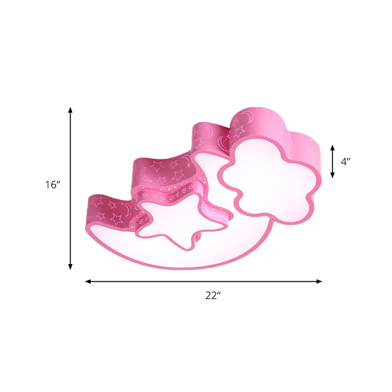 Kids Cloud and Crescent Ceiling Light Acrylic Candy Colored Flush Mount Light for Hallway Clearhalo 'Ceiling Lights' 'Close To Ceiling Lights' 'Close to ceiling' 'Flush mount' Lighting' 170691