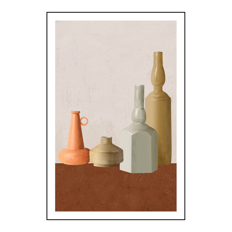 Brown Nordic Style Canvas Fancy Pots Painting for Dining Room, Multiple Sizes Options Clearhalo 'Arts' 'Canvas Art' 1706980