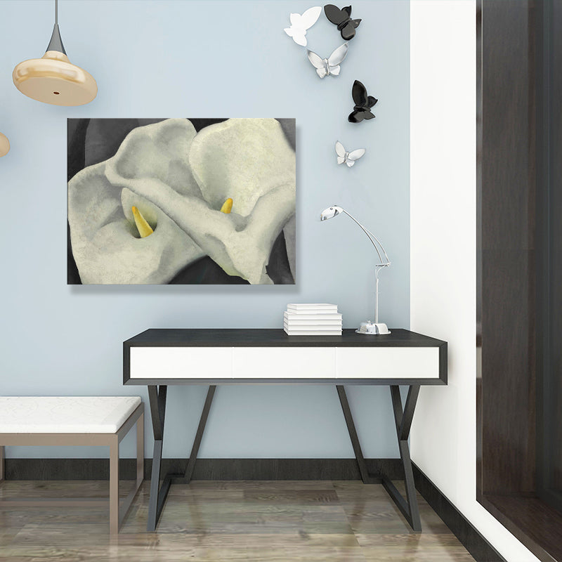 Dual Calla Lily Canvas Print Textured Traditional Living Room Wall Art Decor���Multiple Sizes���
