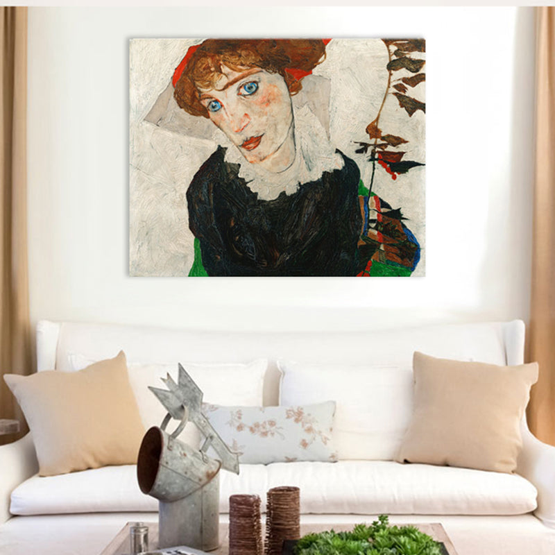 Self-Portrait Wall Art Textured Countryside Dining Room Canvas Print in Black, Multiple Size Options Clearhalo 'Art Gallery' 'Canvas Art' 'Traditional' Arts' 1707393