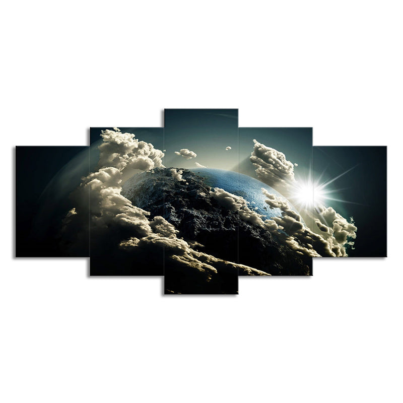 Digital Print Planet Canvas Dark Blue Science Fiction Wall Art for Living Room Clearhalo 'Art Gallery' 'Canvas Art' 'Kids' Arts' 1707472
